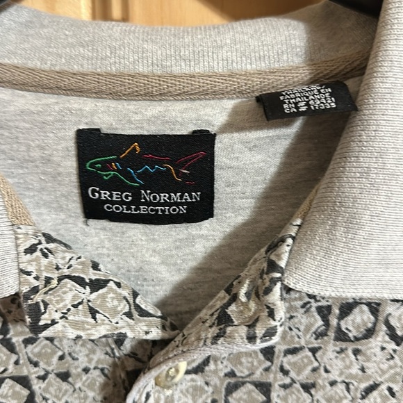 Vintage Greg Norman Collection Tan and black Polo - Picture 3 of 6